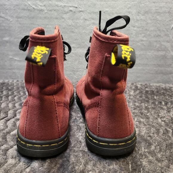 Dr. Martens Shoreditch Boots Womens Size 6 Red Canvas Lace Up Ankle EU 37 UK 4 - Picture 6 of 7